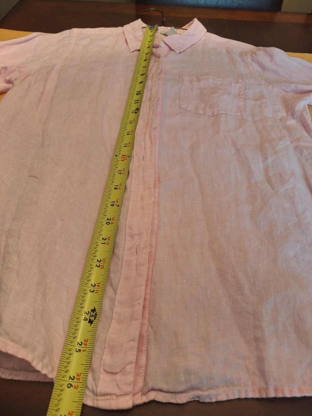 š©·Cute! Linen L.L. Bean Pastel Pink Women's Button-Down Shirt M Pet - Picture 10 of 15